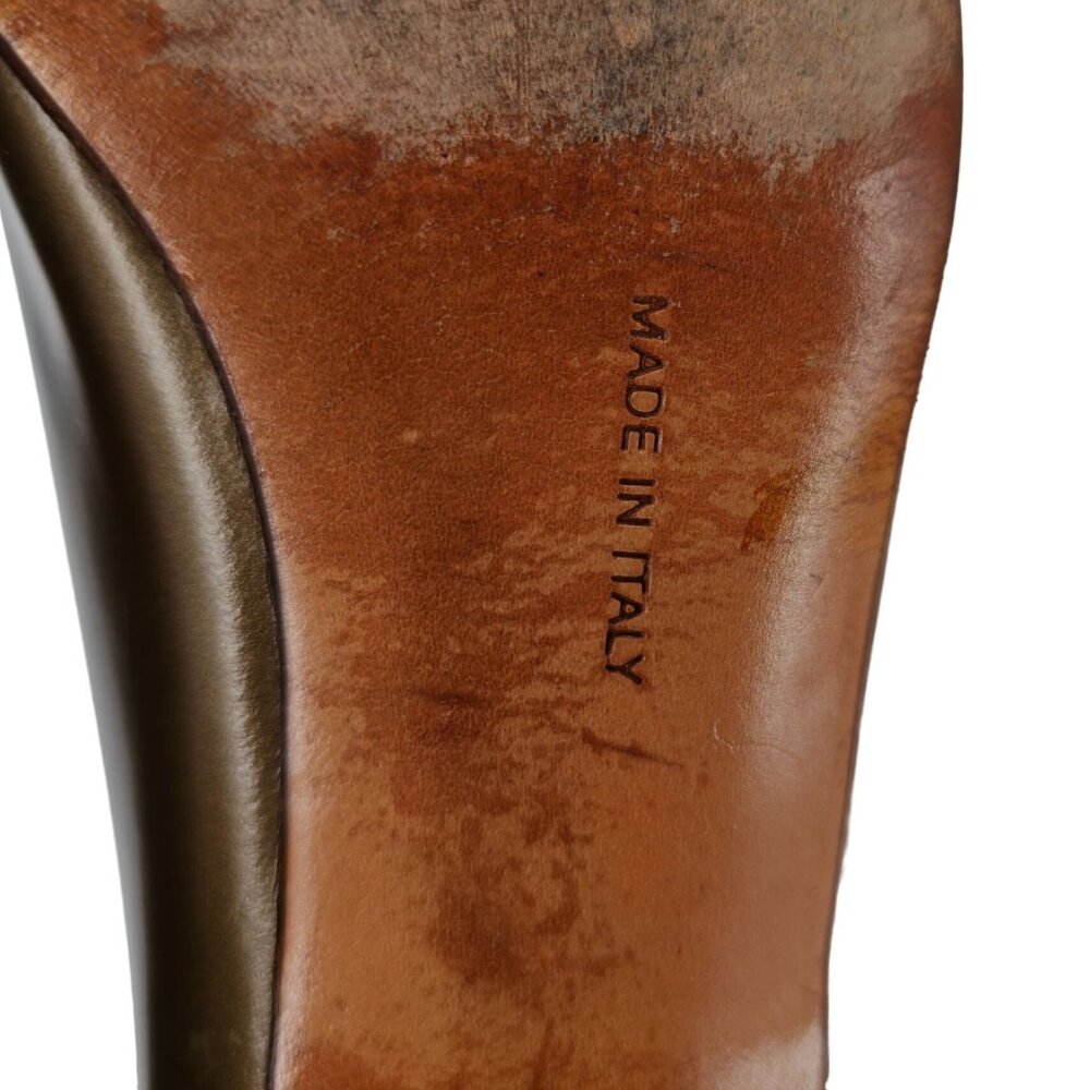 Vintage Salvatore Ferragamo Bronze Vara Bow Pumps Womens 8.5 Dress Shoes Italy - Picture 12 of 13